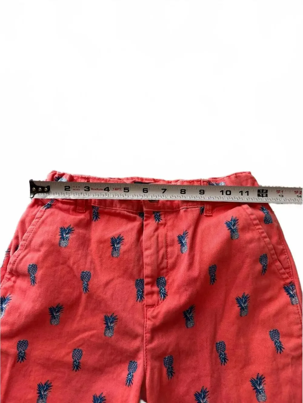 The Childrens Place Boys Pineapple Chino Shorts 12 Coral Pink Orange Adjustable
